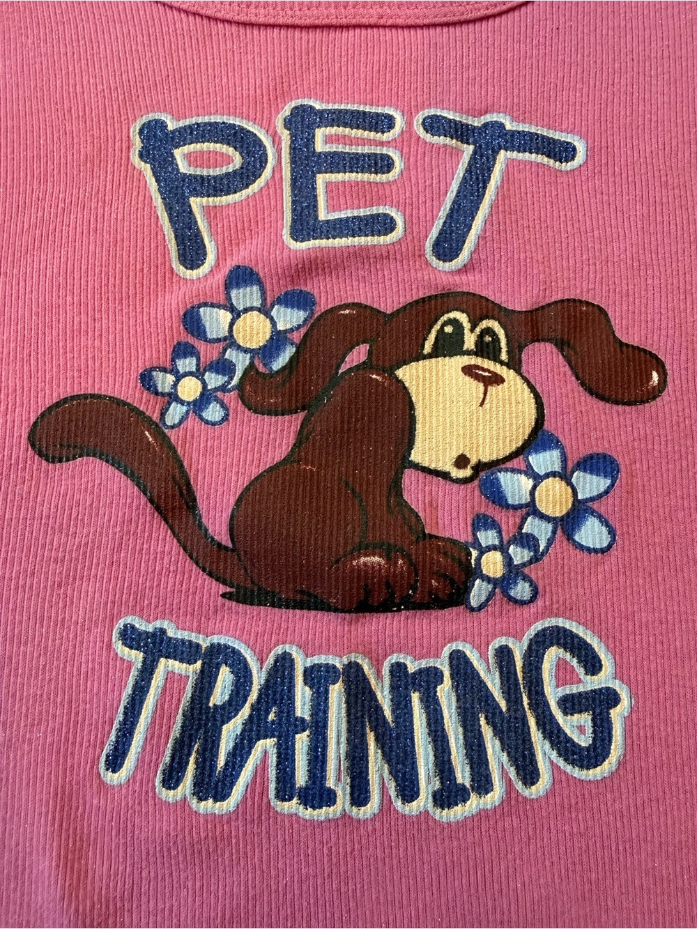 Vtg Y2K Self Esteem “Pet Training” Dog Lover Dog Life Graphic Baby Tee Size S - Picture 2 of 4